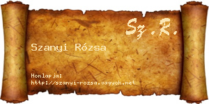 Szanyi Rózsa névjegykártya